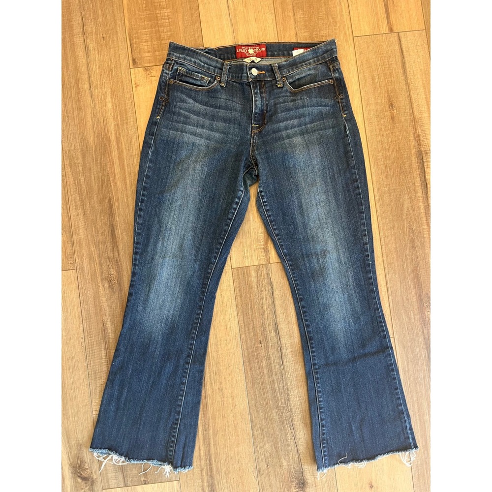 Lucky Brand Sofia Boot‎ Jeans Women's 12/31 Medium Wash Frayed Hem Bootcut